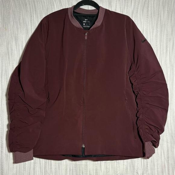 Nike Shield Burgundy Bomber Jacket size M - Picture 1 of 4
